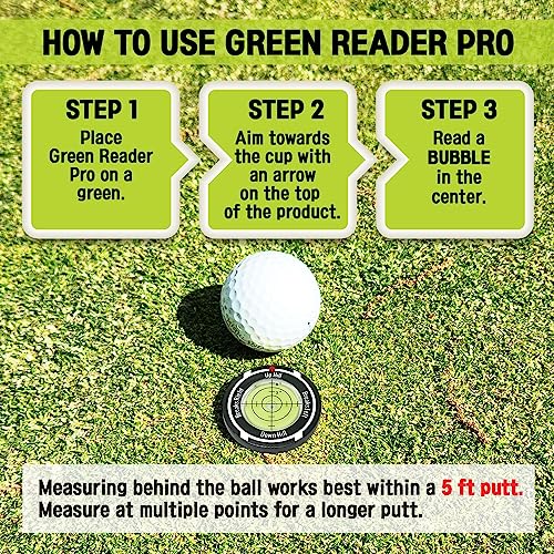 Birdie Putt Green Reader | Poker Chip Style Ball Marker Compact & Stylish Golf Putting & Green Reading Aid Bubble Level High Precision Alignment Reader Tool Golf - color: Black & White