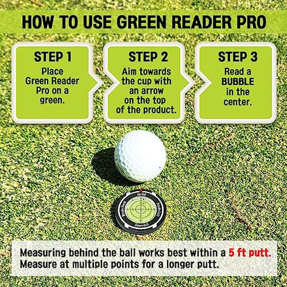 Birdie Putt Green Reader | Poker Chip Style Ball Marker Compact & Stylish Golf Putting & Green Reading Aid Bubble Level High Precision Alignment Reader Tool Golf - color: Black & White