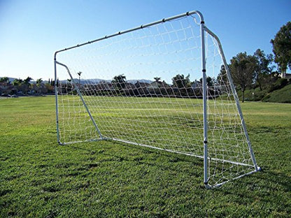 12 x 6 Ft. Powder Coated Galvanized Steel Soccer Goal w/Net. 12x6 Foot AYSO Regulation Size Portable Training Aid. Ultimate Backyard Goal, All Weather, One Year Warranty. New - color: White, size: 12x6