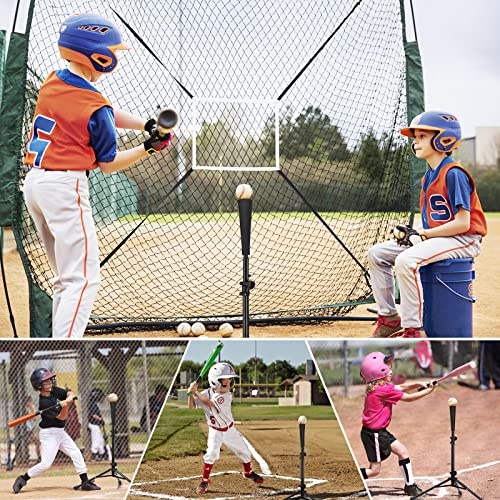 Baseball Tee Batting Tee Softball Tee Portable Travel Hitting Tee,Easy Adjustable Height,Stable Tripod Stand - color: Black