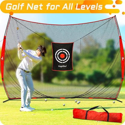 Gagalileo Golf Hitting Net with Target：Professional Heavy Duty Practice Net for Driver Swing Training Backyard Garage - size: 7x8ft