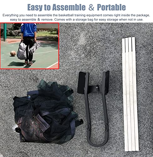 Basketball Hoop Returner Shot Return Apparatus Portable Shooting Trainer Time Saving Attachment with Bag Reboun