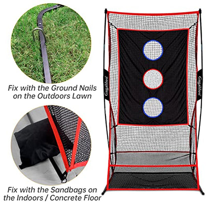 Gagalileo Football Kicking Cage for Quarterback - Passing&Punting Practice in Backyard Park Field Drills with Carrying Bag