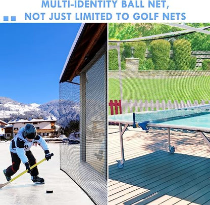 Amazgolf Golf Net,10Ft,15Ft,20Ft,25Ft, 30Ft, 40Ft Golf Practice Net,Sports Practice Barrier Net, Heavy Duty Ball Netting Golf Hitting Net, DIY Ball Net,Baseball Net Hockey Net and Chipping Net - size: 10*40ft