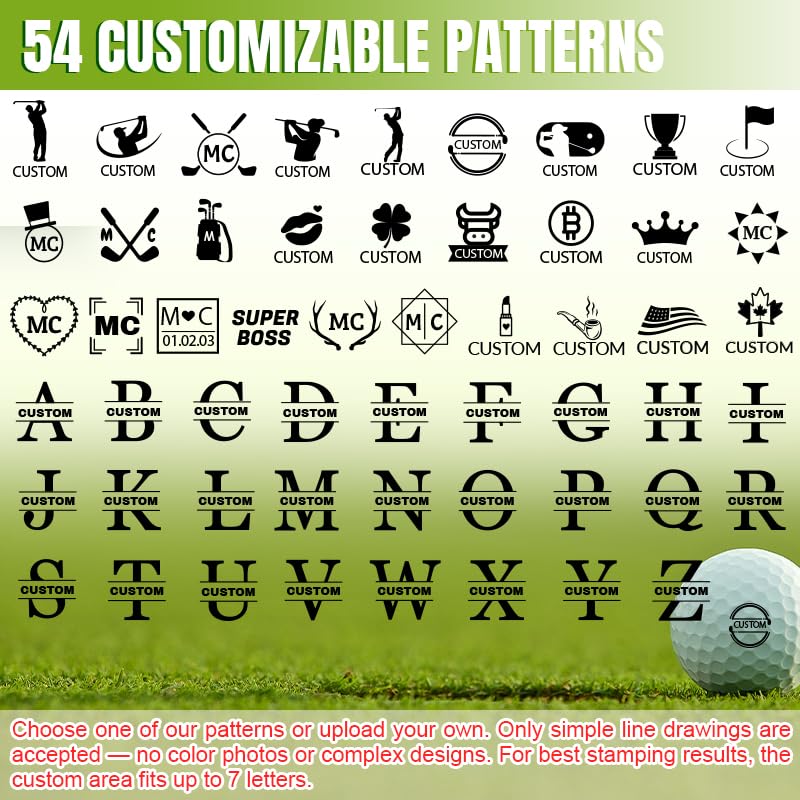 Personalized Golf Ball Stamp with Ink & Storage Tin, Custom Reusable Golf Ball Marker for Men, Customized Waterproof Golf Ball Stamper for Golfers, Golf Lovers, Dad, Husband