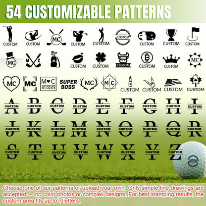 Personalized Golf Ball Stamp with Ink & Storage Tin, Custom Reusable Golf Ball Marker for Men, Customized Waterproof Golf Ball Stamper for Golfers, Golf Lovers, Dad, Husband