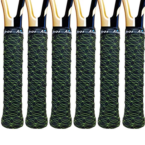 ALIEN PROS Tennis Racket Grip Tape – Tac Moisture Feel Tennis Grip – Tennis Overgrip Grip Tape Tennis Racket – Wrap Your Racquet for High Performance - style: 6-Pack Cubic