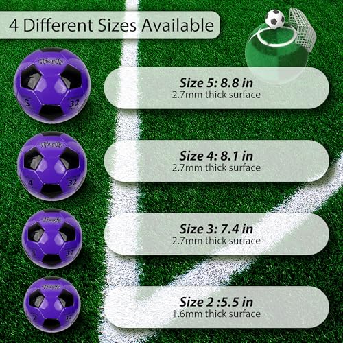 Soccer Ball Size 3 with Pump Needle, Size 3 Trainning Classic White Black Thicker PU Tight Weaved Suitable for Youth Boy League Game Trainning - color: Black+Purple