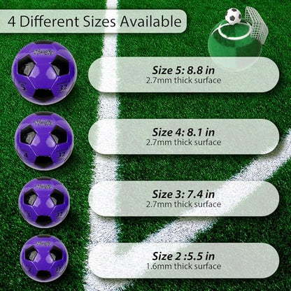 Soccer Ball Size 3 with Pump Needle, Size 3 Trainning Classic White Black Thicker PU Tight Weaved Suitable for Youth Boy League Game Trainning - color: Black+Purple