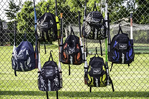 Rawlings | SAVAGE Backpack Equipment Bag | T-Ball/Youth Baseball & Softball | Multiple Styles - color: Black / Camo