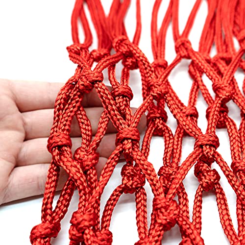Sanung 2 Pieces Professional Basketball Net Replacement, Heavy Duty Anti Whip 12 Loops Red Standard Size Basketball Rim Net Fits Indoor and Outdoor All Weather