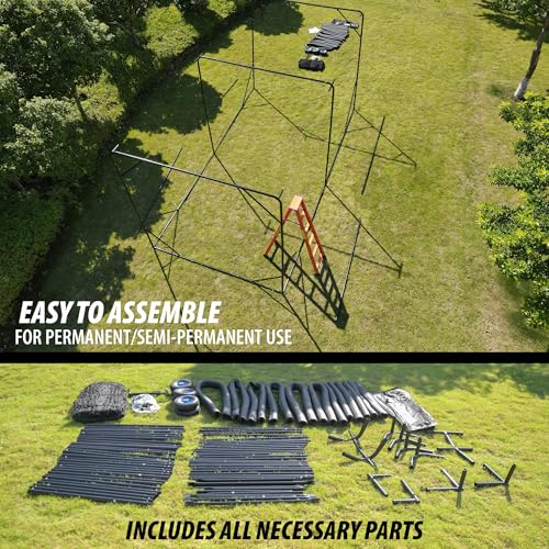 Heavy Duty Baseball & Softball Batting Cage with Wheels – Commercial-Grade Portable Batting Cage for Backyard, Driveway, Training & Club Use | Multi-Sport Practice | Easy Setup (20 FT) - size: 20 FT