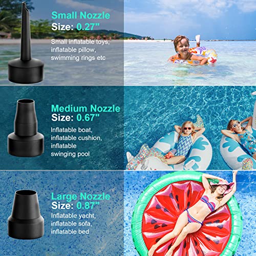 Electric Air Pump - Quick-Fill Portable AC110-120V Pump for Inflatables, Mattresses, Cushions, Pool Floats & More