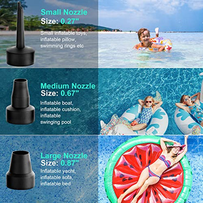 Electric Air Pump - Quick-Fill Portable AC110-120V Pump for Inflatables, Mattresses, Cushions, Pool Floats & More