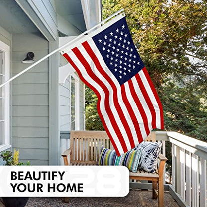 American Flag | 3x5 Ft | Long Lasting US Flag, Made From 210D Polyester, Embroidered Stars, Sewn Stripes, Brass Grommets, Vivid Color, Outdoor/Indoor - color: USA 3x5 Ft