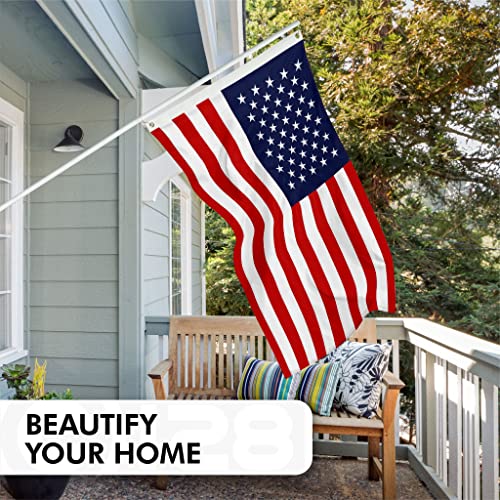 American Flag | 5x8 Ft | Long Lasting US Flag, Made From 210D Polyester, Embroidered Stars, Sewn Stripes, Brass Grommets, Vivid Color, Outdoor/Indoor - color: USA 5x8 Ft