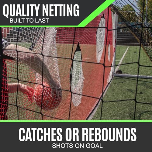 QuickPlay Target Net - Soccer Goal Target Nets with 7 Pockets for Shooting Accuracy - Fits Rigid Goals in Multiple Sizes - Soccer Trainer for Backyard, Training Equipment | Soccer Frame Not Included - style: Target Net 12x6'