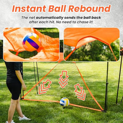 LBH® - Volleyball net for Backyard, Volleyball Training Equipment Outdoor & Indoor, Volleyball Practice Net, Trainer Equipment for Kids and Adult, Hitting Trainer nets rebounder