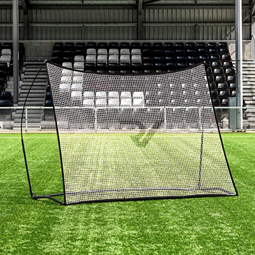 RapidFire Pop-Up Soccer Rebounder Net 8ft x 5ft or 8ft x 6ft – Portable Football Rebound Trainer with Fiberglass Frame, Quick Setup Soccer Passing & Shooting Practice Net with Carry Bag