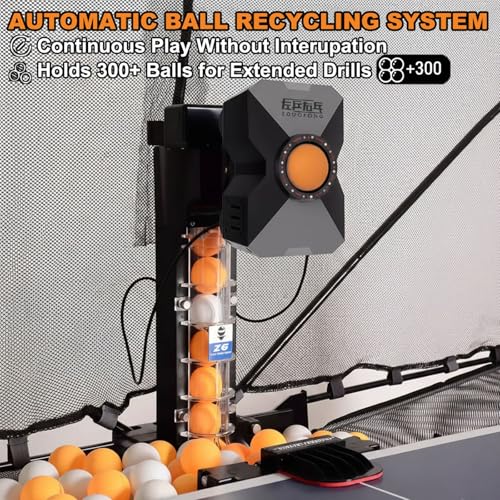 Automatic Table Tennis Trainer with Net Ping Pong Robot for Solo Practice and Professional Training Equipment with Remote Control to Improve Your Ping Pong Game