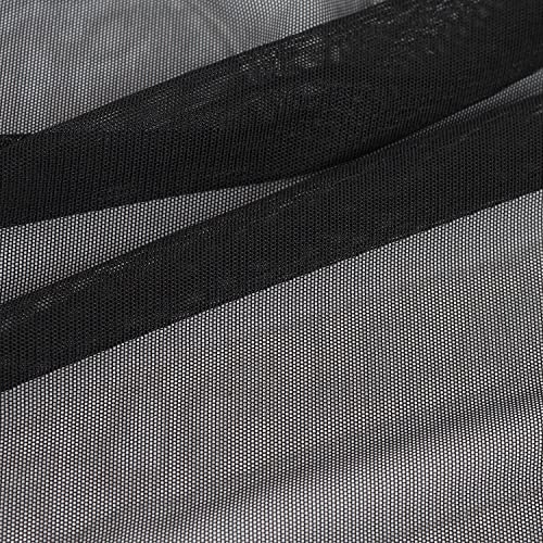 Superfine 4-Way Stretch Net Fabric Nylon Spandex Power Mesh, Pre-Cut 5 Yards Long 60" Wide, Lightweight Sheer (Black) - color: Black