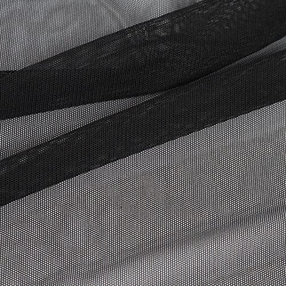Superfine 4-Way Stretch Net Fabric Nylon Spandex Power Mesh, Pre-Cut 5 Yards Long 60" Wide, Lightweight Sheer (Black) - color: Black