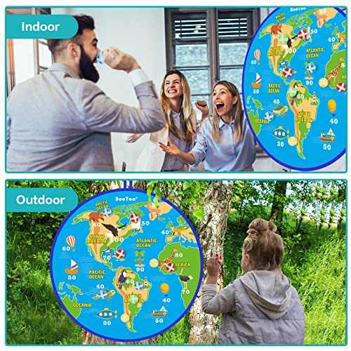 BooTaa 29" Large Dart Board for Kids, Kids Dart Board with Sticky Balls, Boys Toys, Indoor/Sport Outdoor Fun Party Play Game Toys, Birthday Gifts for 3 4 5 6 7 8 9 10 11 12 Year Old Boys Girls - style: Earth America