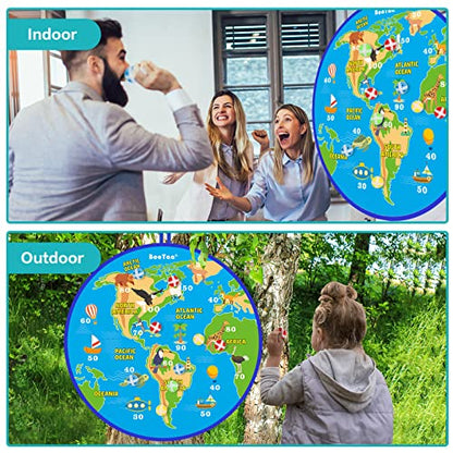 BooTaa 29" Large Dart Board for Kids, Kids Dart Board with Sticky Balls, Boys Toys, Indoor/Sport Outdoor Fun Party Play Game Toys, Birthday Gifts for 3 4 5 6 7 8 9 10 11 12 Year Old Boys Girls - style: Earth America
