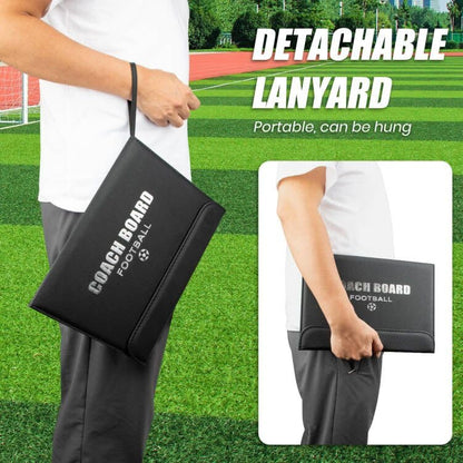 Foldable Magnetic Soccer Coaching Board, Portable Football Tactics Strategy Board with Dry Erase Markers and Magnetic Markers for Coaches Training, Great Gift for Kids Soccer Coach.