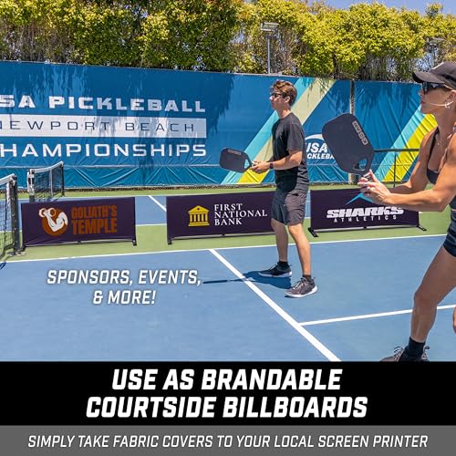 GoSports Pickleball Ball Barrier 3 Pack - Choose Brandable or Pre-Branded - Court Dividers for Pickleball Courts - style: Black