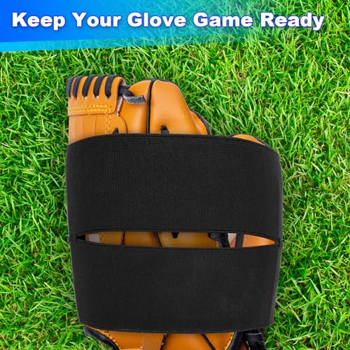 Cosmos 2 Pcs Baseball Glove Wrap Band Softball Glove Strap Elastic Baseball Mitt Glove Shaper for Quick Pocket Formation, Easy to Put On and Take Off, Baseball Glove Accessories Fit All Gloves