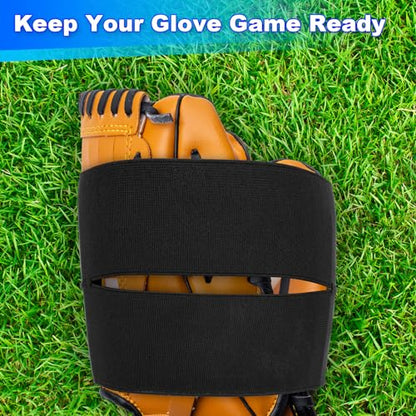 Cosmos 2 Pcs Baseball Glove Wrap Band Softball Glove Strap Elastic Baseball Mitt Glove Shaper for Quick Pocket Formation, Easy to Put On and Take Off, Baseball Glove Accessories Fit All Gloves