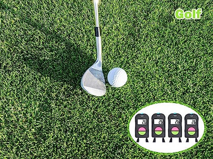 4 Pieces Digital Hand Tally Counter, Small Golf Sports Counter, Digital Tally Counter with Lanyard, Electronic Hand Clicker Counter, Easy to Operate, for Golf/Football Sports