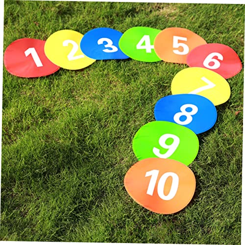 LIOOBO 10Pcs Reusable Soccer Training Markers Roadblock Plates for Sports Drills Durable Football Supplies Non Slip Agility Field Equipment