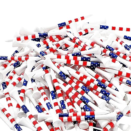 Dukars 3-1/4" Performance Golf Tees, Stars and Stripes, 100 Count