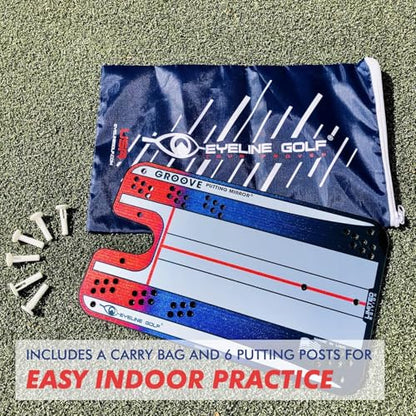 Genuine EyeLine Golf Alignment Putting Mirror - Top Training Aid on The PGA Tour - See Rapid Improvement - Helps Beginner, Junior, and Scratch Golfers - color: Groove Putting Alignment Mirror - SMALL