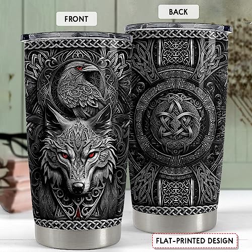 Viking Cup Tumbler 20oz Viking Gifts for Men Vikings Stainless Steel Insulated Tumblers Coffee Travel Drinking Mug Gift for Birthday Christmas - color: Viking 1
