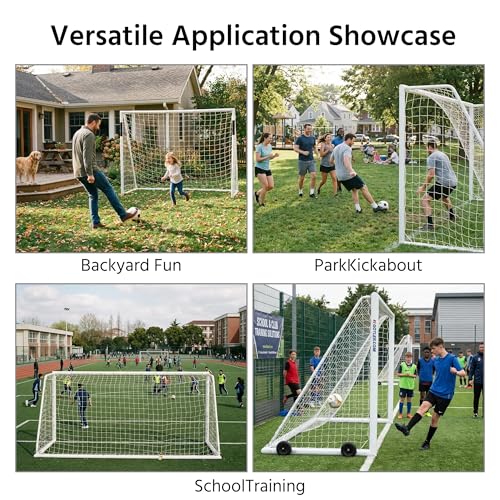 Soccer Goal Net Replacement 6x4 Set of 2, Heavy Duty Polypropylene Soccer Nets for Backyard, All-Weather 6 ft x 4 ft Youth Goal Netting