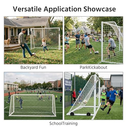 Soccer Goal Net Replacement 6x4 Set of 2, Heavy Duty Polypropylene Soccer Nets for Backyard, All-Weather 6 ft x 4 ft Youth Goal Netting