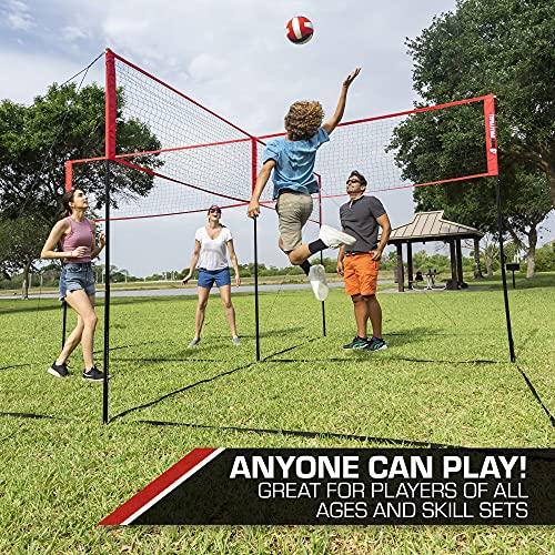 EastPoint Sports 4-Way Volleyball - size: Adjustable Height - Adjusts from 61'' to 85''