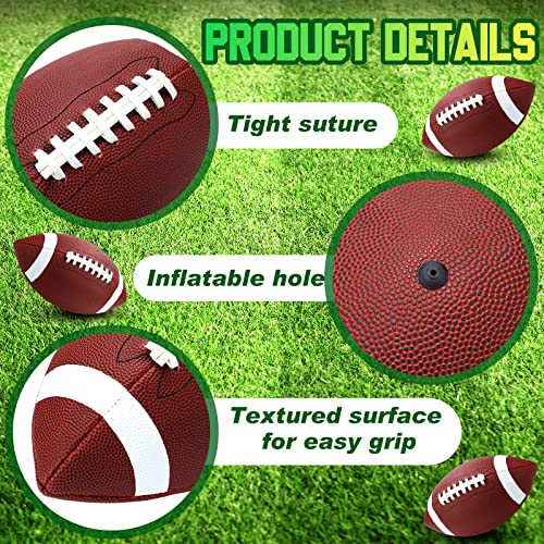 Jerify 12 Pcs Composite Leather Footballs Official Composite Ball Inflatable Football with Pump Indoor Outdoor Football Bulk for Training and Recreational Play - size: Size 6