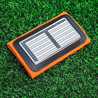 Youth Triple Playbook Wristband Quarterback Wrist(10 Pack)- Triple Windows Playbook QB Wristband - Great for Football Plays, Baseball Calls All Sports - color: Orange