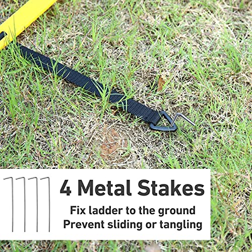 Resistance Parachute Football Training Agility Ladder Set, with 1Resistance Parachute/4hooks/6 Cones, for Kids Teenager Adult Sprint/Football Training