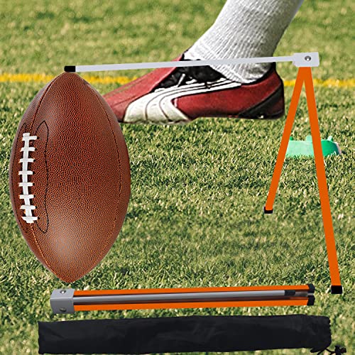 Kapler Football Kicking Cage Net - 81" x 41" Football Field Goal with Heavy Duty Steel Extra Deep Pocket and Holder Tee for Youth Punting & Place Kicks Backyard Indoor Outdoor Use
