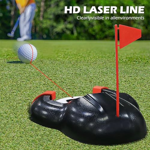 Golf Automatic Putting Ball Return Cup - Auto Returning Golf Cup Training Aid for Indoor/Outdoor Practice with a red Guide line