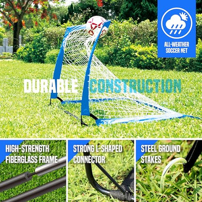 Soccer Goals - Pop-up Goals Portable Football Net 4'x3' ft, Kids Youth & Teens Backyard Games, Practice & Training