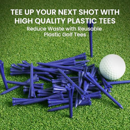 FINGER TEN Golf Tees Plastic Unbreakable Easy to Find Bulk Value 200/500/1000 Count, 2 3/4 3 1/4 Inch Tee Driving Range Reduce Friction, Green Red White USA Flag Practice - color: Blue, size: 500 Count (3 1/4 Inch)