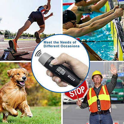 ANIZR Electronic Whistles with Lanyard,Adjustable 3 Tone & 3 High Volume Hand Emergency Whistle Basketball Referee Whistle for Coach,Teacher,Police,Outdoor Camping Boating Hiking(with Battery) - color: black with battery