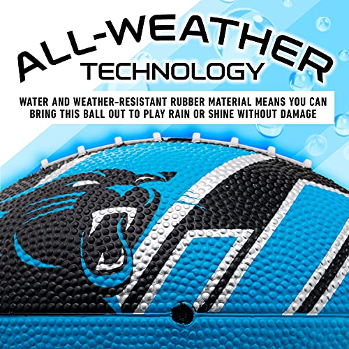 Franklin Sports NFL Team Footballs - Rubber Youth Mini Balls for All Teams - Kids 8.5" Football + Air Pump Sets - Official NFL Licensed - style: Carolina Panthers