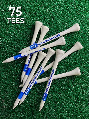PrideSports PTS Wood Golf Tees | 75 Count, 3-1/4 Inch | #1 Wood Tee on Tour | Best for Drivers & Woods